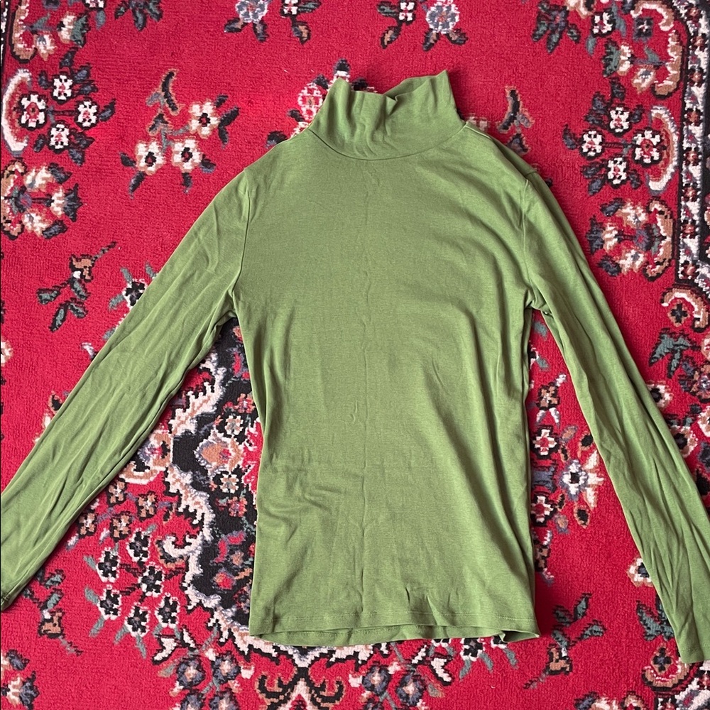 J. Crew Olive Green Turtleneck Top